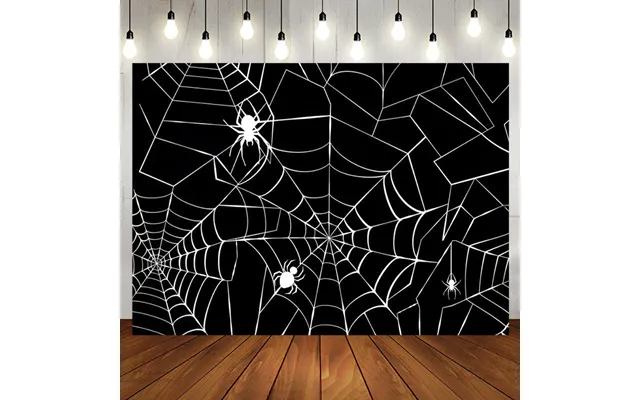 Aperturee White Spiders Webs Black Halloween Theme Backdrop - Aperturee