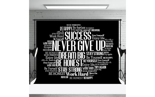 Black White Inspirational Quotes Backdrop For Party - Aperturee