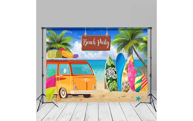 Camping Bus Surfboard Beach Summer Backdrop Photo Ideas - Aperturee