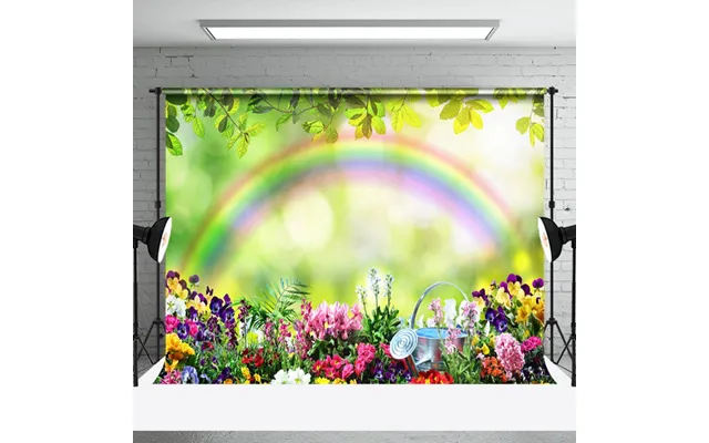 Colorful Flowers Rainbow Bokeh Green Spring Backdrop - Aperturee