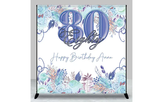 Custom Floral Boho Leaves 80th Birthday Backdrop - Aperturee