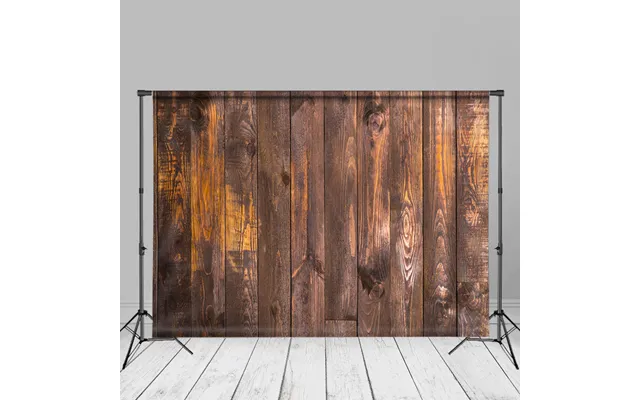 Dark Brown Vintage Vertical Wood Portrait Backdrop - Aperturee