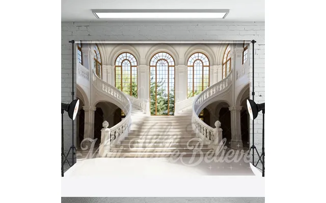 Majestic Staircase Arch Window Architecture Backdrop - Aperturee