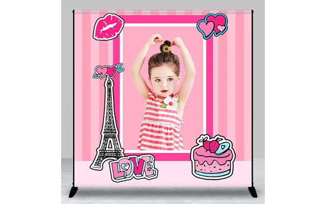 Pink Lip Cake Eiffel Tower Custom Birthday Backdrop - Aperturee