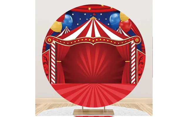 Red Stage Balloons Circus Round Backdrop For Party - Aperturee