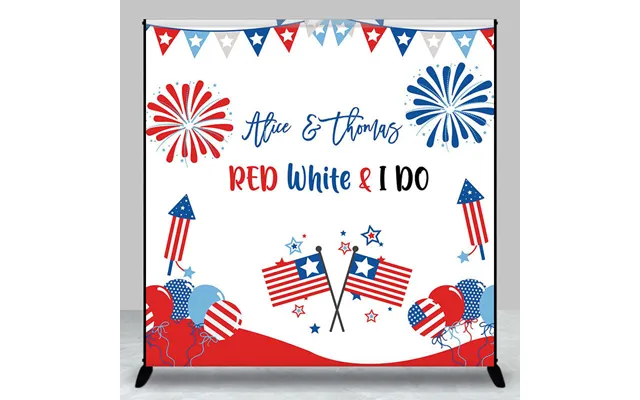 Red White I Do Usa Flags Custom Wedding Backdrop - Aperturee