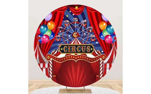 Round Blue Red Circus Tent Balloon Party Backdrop - Aperturee