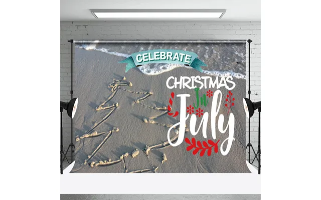 Sand Beach Tree Celebrate Christmas In July Backdrop - Aperturee