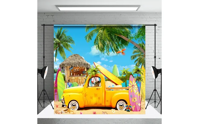 Traveling Coconut Tree Car Bar Beach Summer Backdrop - Aperturee