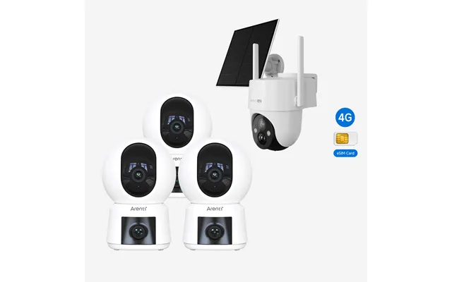 Bundle - 3 P3tt Dual-len Indoor Security Camera & Go3g 4g Lte Security Camera