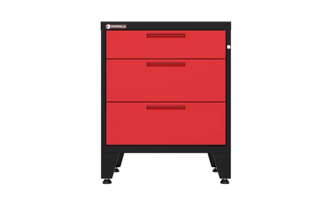 3-drawer Garage Storage Cabinet In Red