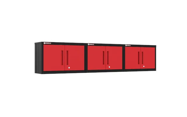 3-piece Garage Cabinet Storage And Organization Set In Red