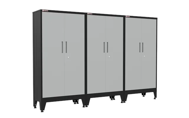 3-piece Garage Cabinet Storage And Organization Set With Levelers In Grey