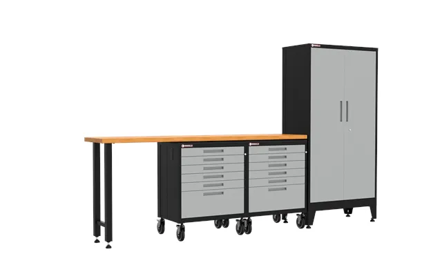 4-piece Garage Cabinet Storage And Organization Set With Wheels In Grey