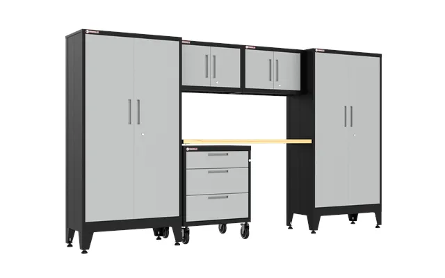 6-piece Garage Cabinet Storage And Organization Set With Wheels In Gray