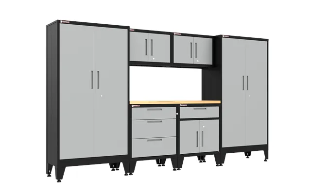 7-piece Garage Cabinet Storage And Organization Set With Levelers In Gray