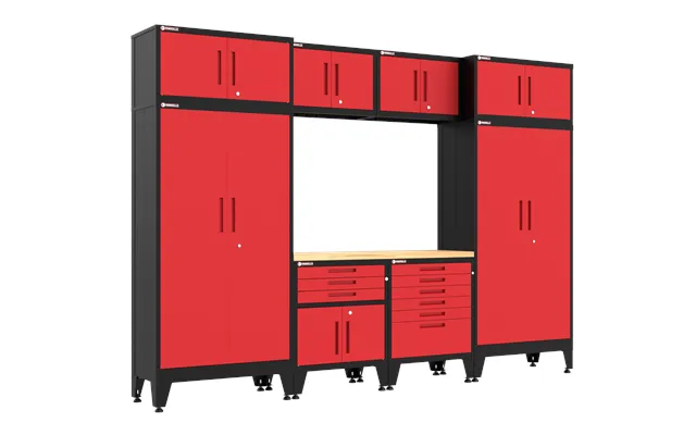 9-piece Garage Cabinet Storage And Organization Set In Red