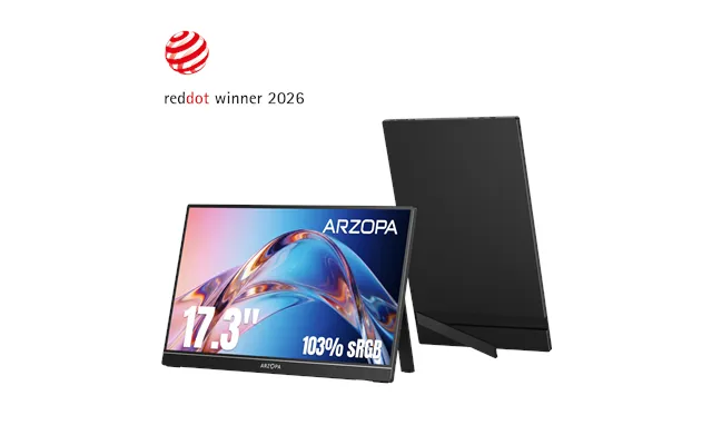 Arzopa A1m 17.3' 1080p Fhd Large Ips Portable Monitor For Work