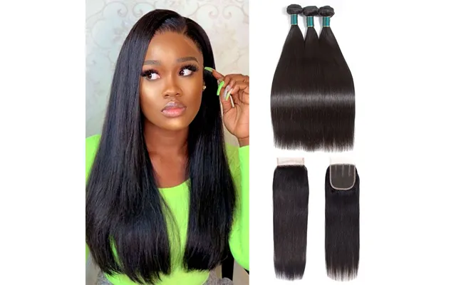 9a Straight Soft Peruvian Virgin Hair 3 Bundles With Closure Natural Color - 30 30 30 22closure