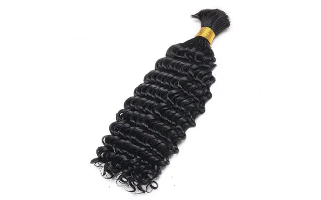 Ashimary Deep Wave Bulk Human Hair For Boho Knotless Braiding Natural Black - Deep Wave 1 Bundle 100g Bundle 18