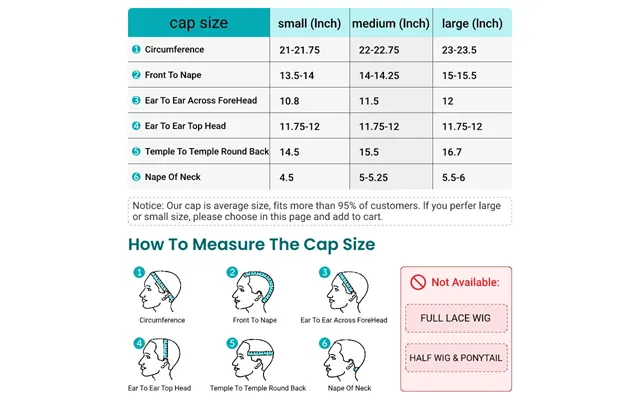 Cap Size Customization 4-8 Bdays- No Coupon Use - Large Cap Other Lace Wig