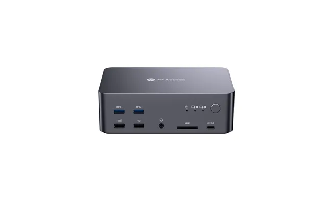 Av Access Idock D23 8k Displayport Kvm Switch Docking Station For 2 Pcs - Triple Monitor Design