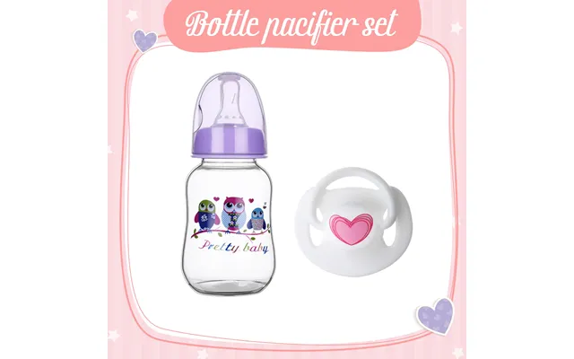 Babeside Pink Style Pacifier And Bottle 2 Piece Set Safest Reborn Baby Doll Accessories Purple 0wl