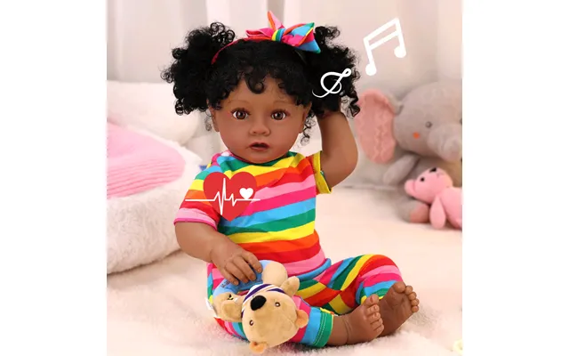 Babeside Quiet Reborn Baby Daisy 20'' African American Toddler Girl With Heartbeat Coos And Breath Heartbeat And Coos