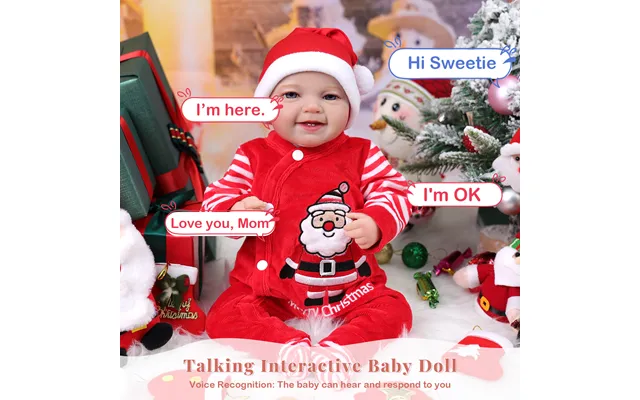 Babeside Smiling Reborn Baby Leen 20'' Little Infant Girl Best Gift For Kids Red Chritstmas-talking Heartbeat Coos And B