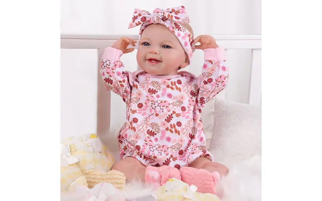 Babeside Smiling Reborn Baby Leen 20'' Little Infant Twins Best Gift For Kids Only Pink Floral-vinyl Body