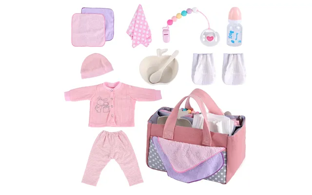 For Reborn Girl Baby Pink Accessories 8-pieces Set Pink