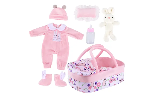 Suitable For 17-22'' Dolls Babeside Reborn Baby Essentials-8pcs Set Pink Winter