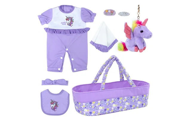 Suitable For 17-22'' Dolls Babeside Reborn Baby Essentials-8pcs Set Purple Summer
