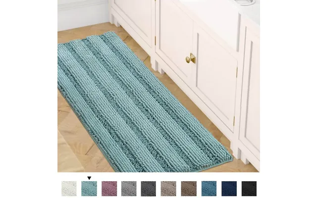 Chenille Kitchen Bath Rug Shaggy Bathroom Rug Mat - Green 20 X32