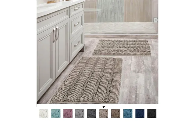 Chenille Kitchen Bath Rug Shaggy Bathroom Rug Mat - Taupe 20 X32