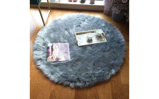Round Sheepskin Rugs - Gray 4ftx4ft