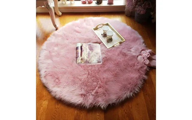 Round Sheepskin Rugs - Pink 6ftx6ft