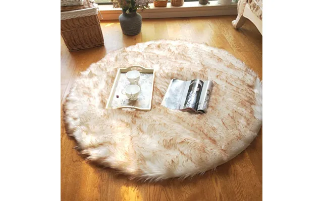 Round Sheepskin Rugs - Whiteyellow 4ftx4ft