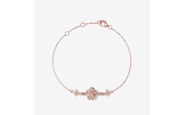 18k Rose Gold Diamond Rose Bracelet Nature Inspired Floral Bracelet