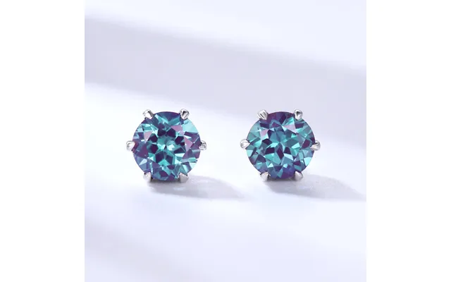 1ct Solitaire Round Cut Color-change Alexandrite Stud Earrings Minimalist Earrings