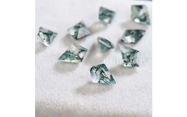 Kite Cut Natural Moss Agate Faceted Calibrated Wholesale Green Agate