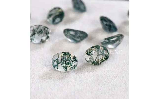 Oval Cut Natural Moss Agate Faceted Calibrated Wholesale Gemstone