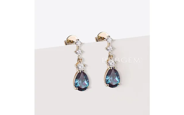 Pear Shaped Alexandrite Dangle Earrings Color-change Drop Earrings