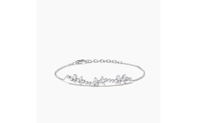 Round Cut Moissanite Cluster Bracelet 14k White Gold Wedding Bracelet