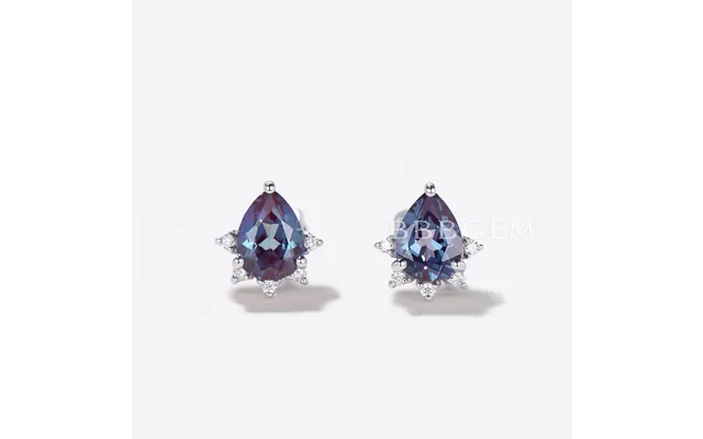 Teardrop Cut Color-change Alexandrite Stud Earrings Minimalist Earrings