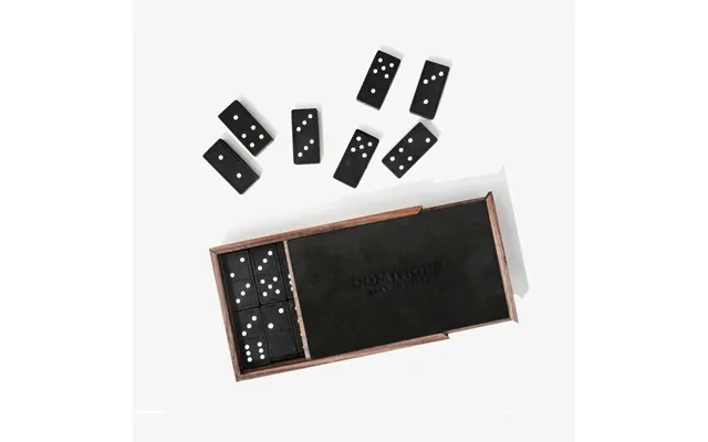 Handcrafted Leather Domino Set - Black