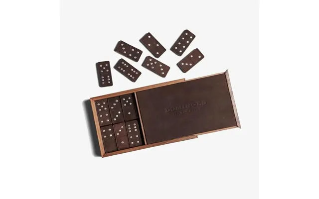 Handcrafted Leather Domino Set - Dark Brown