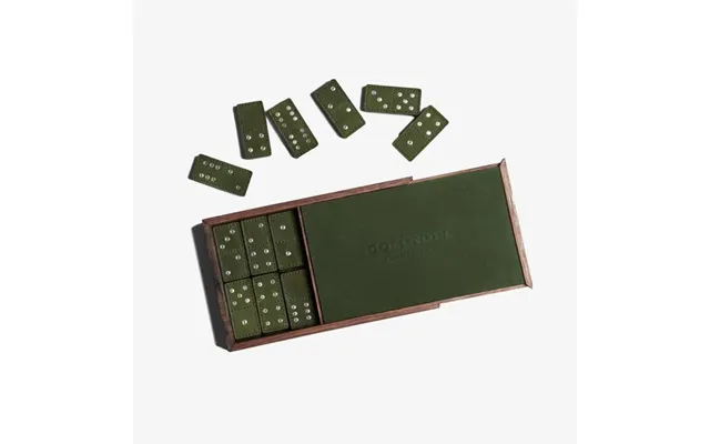 Handcrafted Leather Domino Set - Dark Forest Green