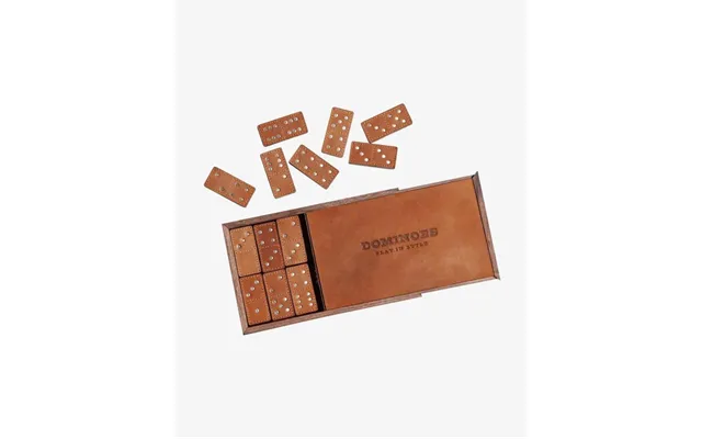 Handcrafted Leather Domino Set - Light Brown