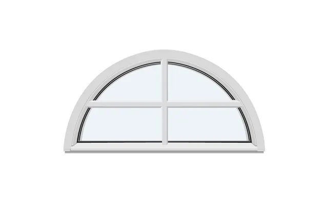 Half-round Fixed Window 1 Horizontal Decorative Bar And 1 Vertical Decorative Bar